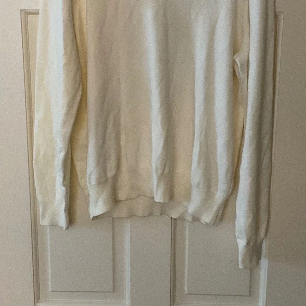 Polo Ralph Lauren Mens XL White Pima Cotton V-Neck Sweater Pony Logo heritage